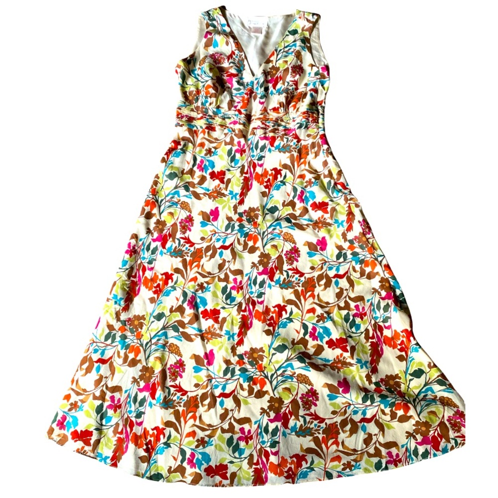 TOMMY BAHAMA Womens Dress floral Silk Sleeveless.